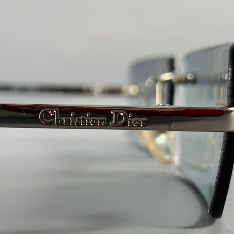 CHRISTIAN DIOR -Dior Monkey- Silver Metal Rimless Sunglasses