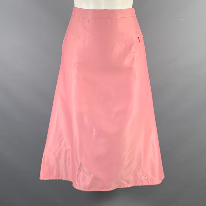 YOHJI YAMAMOTO Size M Pink Solid One pocket Mid-Calf Skirt