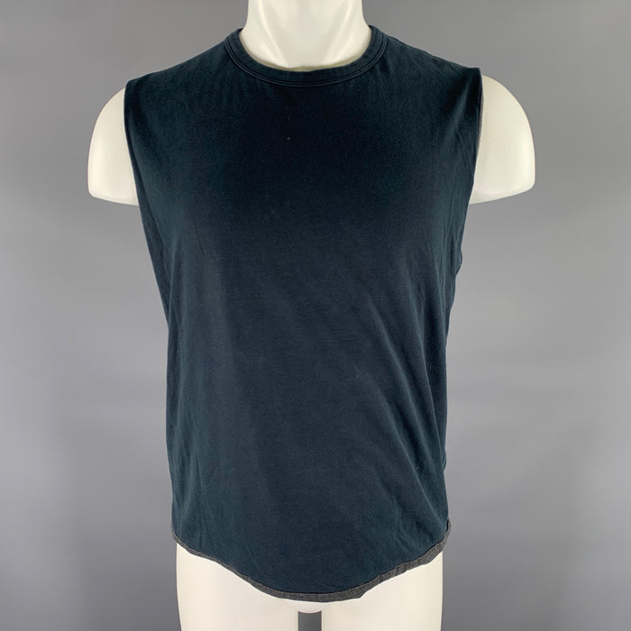RAF by RAF SIMONS Size S Navy White Graphic Cotton Lined Tank Top