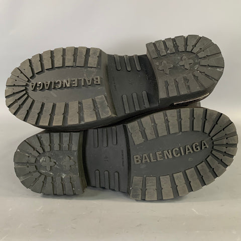 BALENCIAGA Size 8 Black Leather Motorcycle Boots