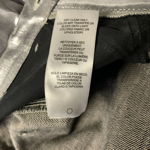 FRAME Size 24 Silver Cotton Metallic Zip Fly Jeans