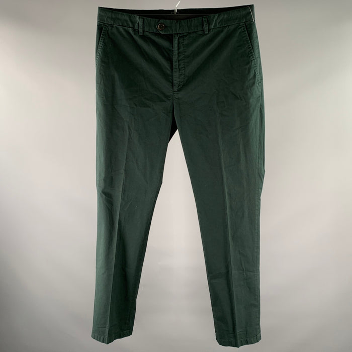 RALPH LAUREN Size 36 Green Cotton Blend Chino Slim Fit Pants