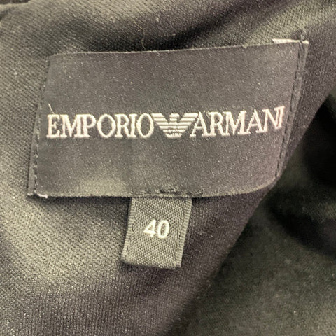 EMPORIO ARMANI Size 4 Black White Polyester Blend Sequined Checkered Dress