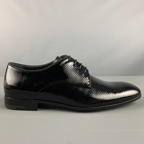 GIORGIO ARMANI Size 6 Black Solid Leather Lace Up Lace Up Shoes