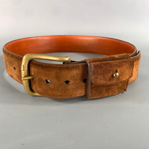RALPH LAUREN Brown Leather Suede Belt