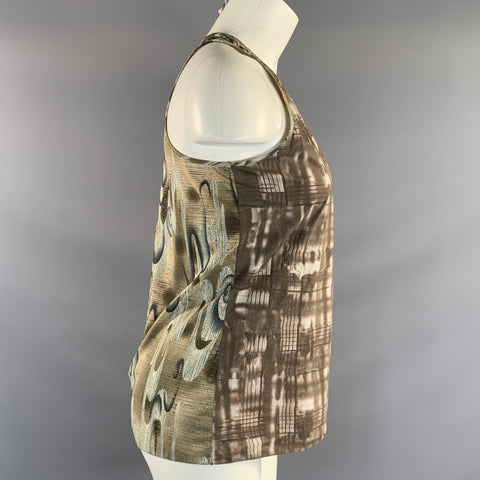 MARNI Size S Brown White Cotton Tie Dye Tank Casual Top