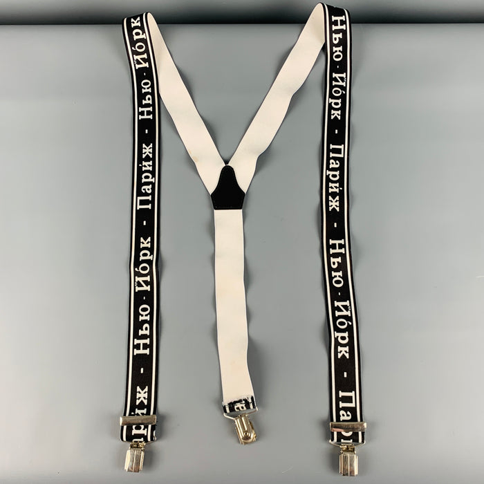 JEAN PAUL GAULTIER Black White Print Suspenders