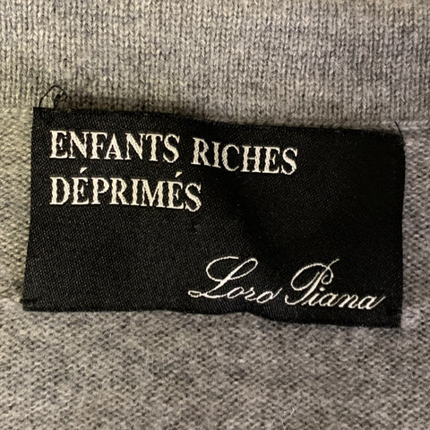 ENFANTS RICHES DEPRIMES FW2017 XL Grey White Knitted Wool Crew Neck Sweater