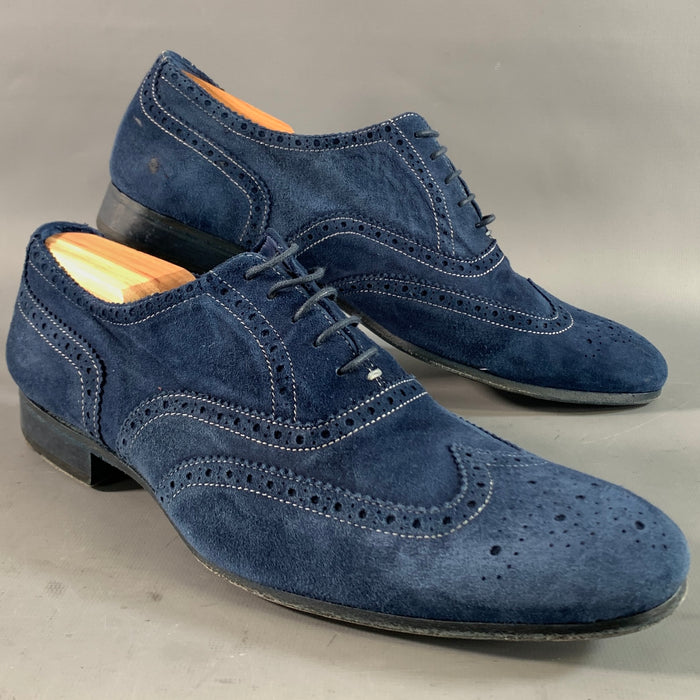 PAUL SMITH Size 6 Blue 568507 Suede Wingtip Lace Up Shoes