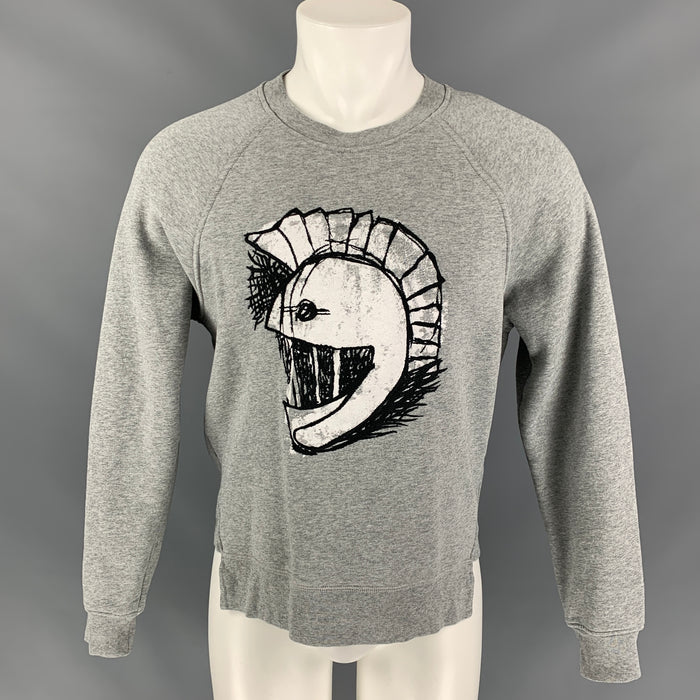 BURBERRY Spring 2017 Size S Grey Graphic Cotton / Polyester Crew-Neck Sweatshirt