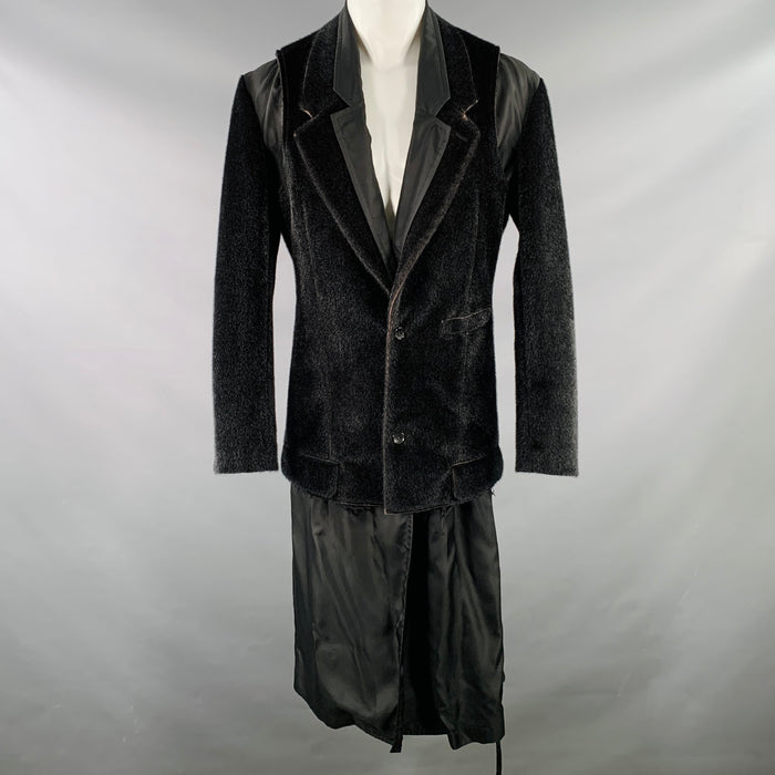 COMME des GARCONS HOMME PLUS Size M Black Faux Fur Removable Vest Jacket