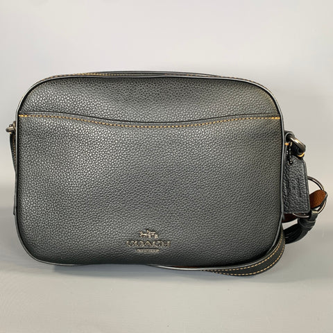 COACH SS2018 Black Brown Metallic Leather Shoulder Bag