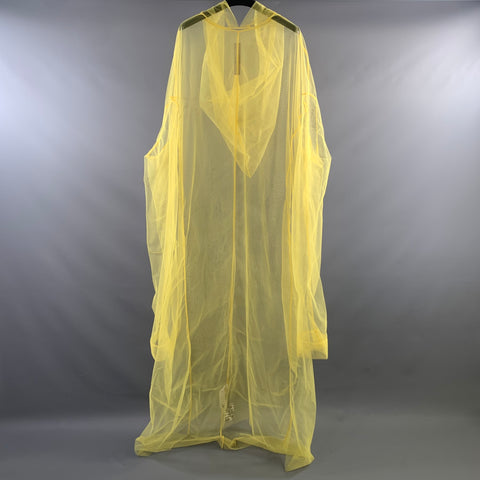 RICK OWENS SS2023 Size One Size Yellow Mesh Polyamide Hooded Coat