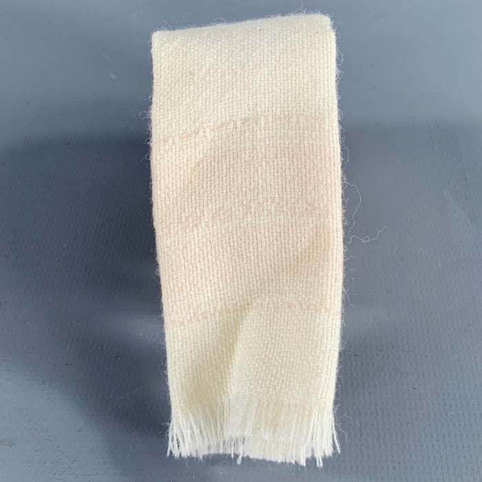 COMME des GARCONS HOMME PLUS Cream Pink Stripe Wool Fringe Tie
