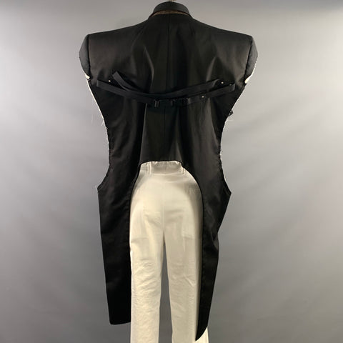 RICK OWENS Size 44 Black Wool Elastane Notch Lapel Coat