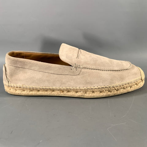 CHRISTIAN LOUBOUTIN Size 13 Grey Suede Espadrille Loafers