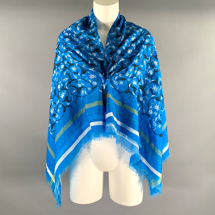 HAIDER ACKERMANN Blue White & Black Floral Scarves
