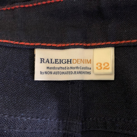 RALEIGH DENIM Size 32 Navy Cotton Straight leg Jeans
