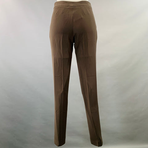 ARMANI COLLEZIONI Size 4 Brown Polyester Tapered Side Zipper Dress Pants