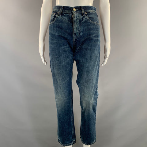 SAINT LAURENT Size 25 Blue Cotton Straight leg Jeans