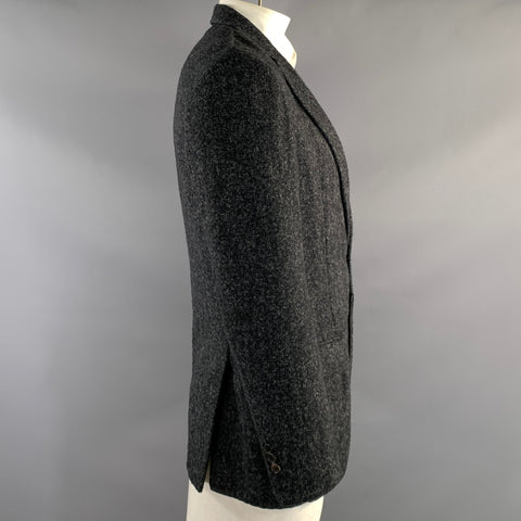 LOUIS VUITTON Size 44 Grey RM082 MNJA87W9M Wool & Alpaca Notch Lapel Jacket