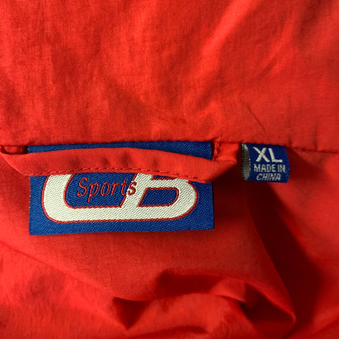 CB SPORTS Size XL Red Blue Nylon Zip Up Jacket