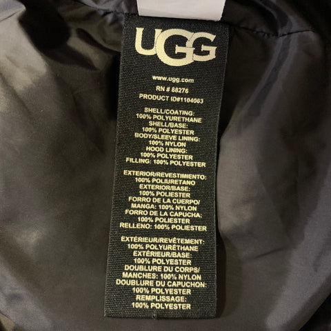 UGG Size L Silver Polyester Metallic Hooded Coat