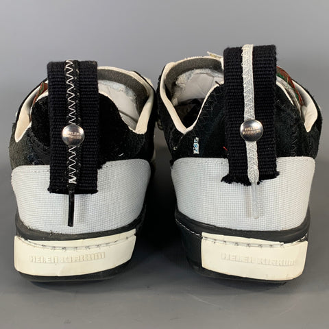 HELEN KIRKUM Size 9 Black White Leather Lace Up Sneakers