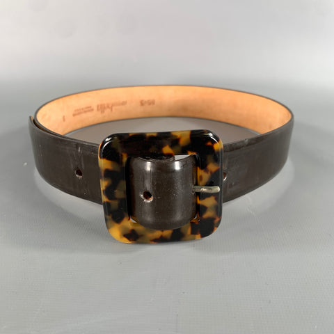 ANNA BELLA Brown Tan Tortoise Leather Belt