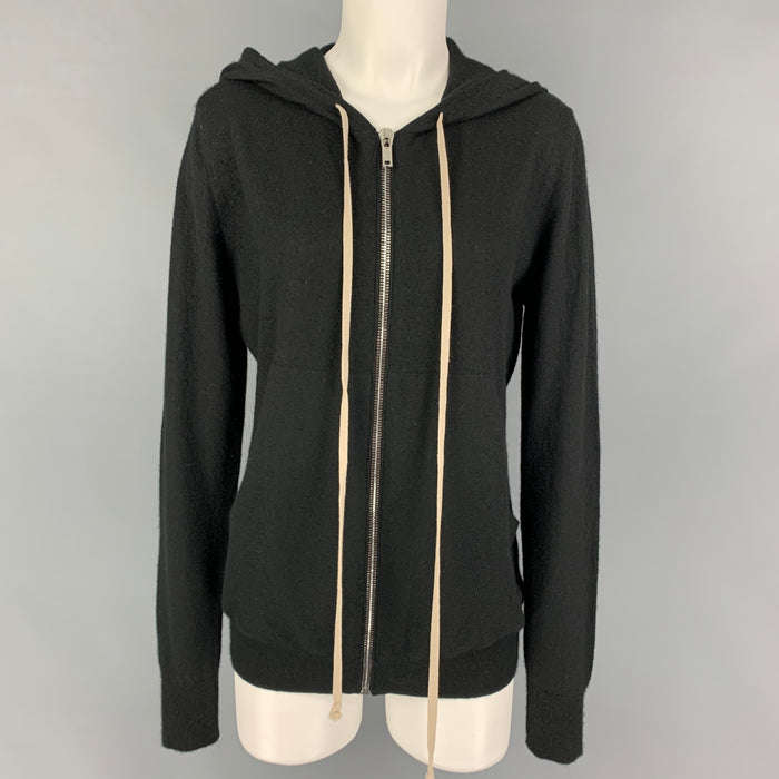 RICK OWENS FW20 Size S Black Cashmere Hooded Cardigan