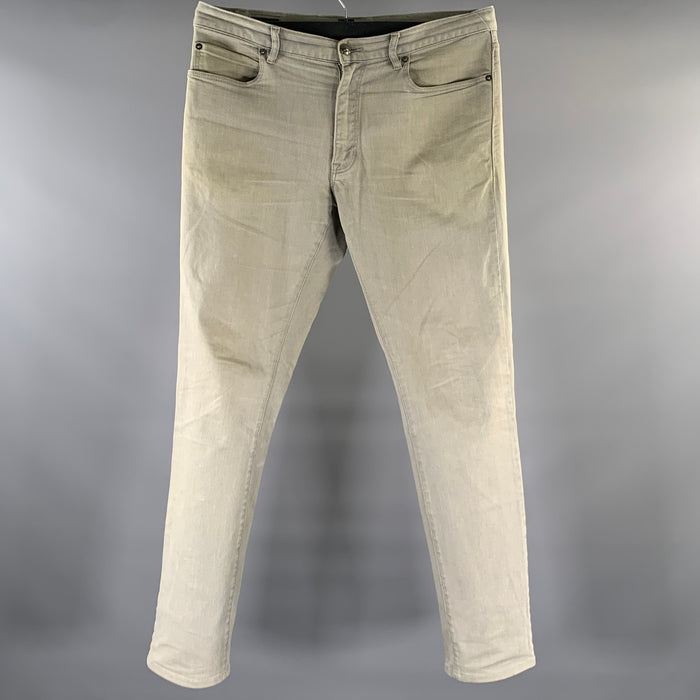 Z ZEGNA Size 36 Grey Cotton Blend Straight Jeans