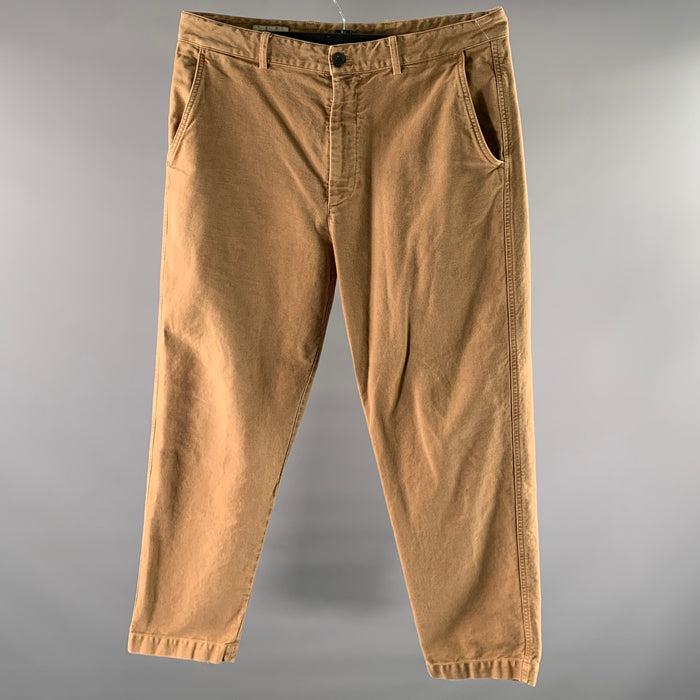 DRIES VAN NOTEN Size 36 Brown Cotton Straight Fit Pants