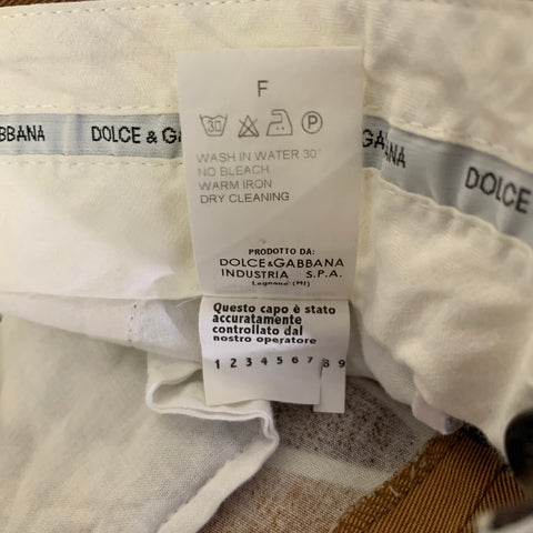 DOLCE & GABBANA Size 38 White Brown Camo Cotton Straight leg Casual Pants