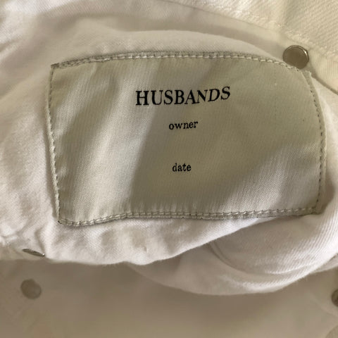 HUSBANDS Size 30 White Cotton Flared Jeans