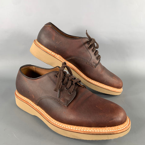 ALDEN Size 7.5 Brown Burgundy 29401 Leather Lace Up Shoes