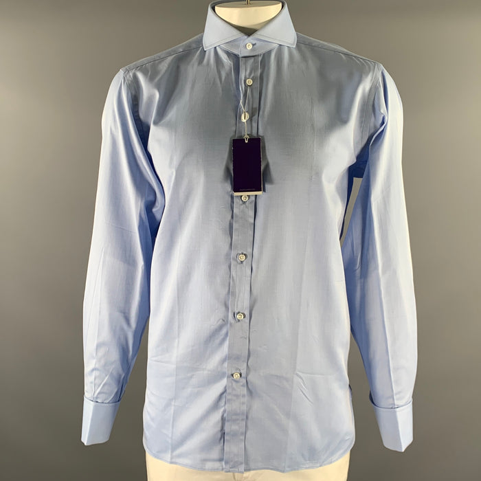 RALPH LAUREN Size L Blue Cotton Cutaway Long Sleeve Shirt