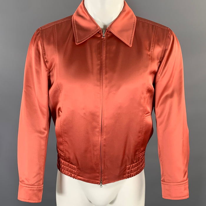DRIES VAN NOTEN Size M Salmon Solid Bomber Jacket