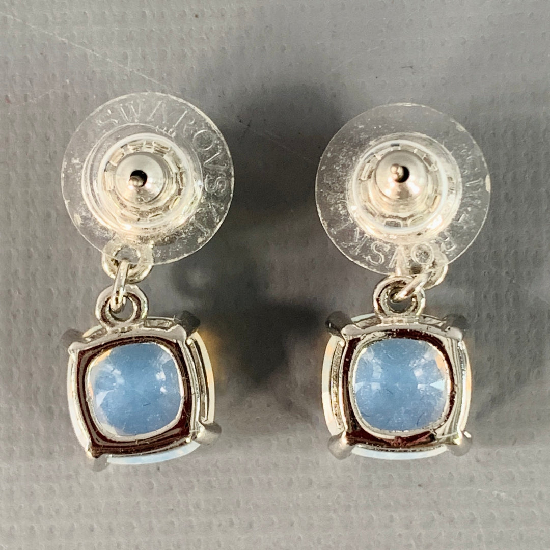 SWAROVSKI Silver Blue Crystal Post Earrings