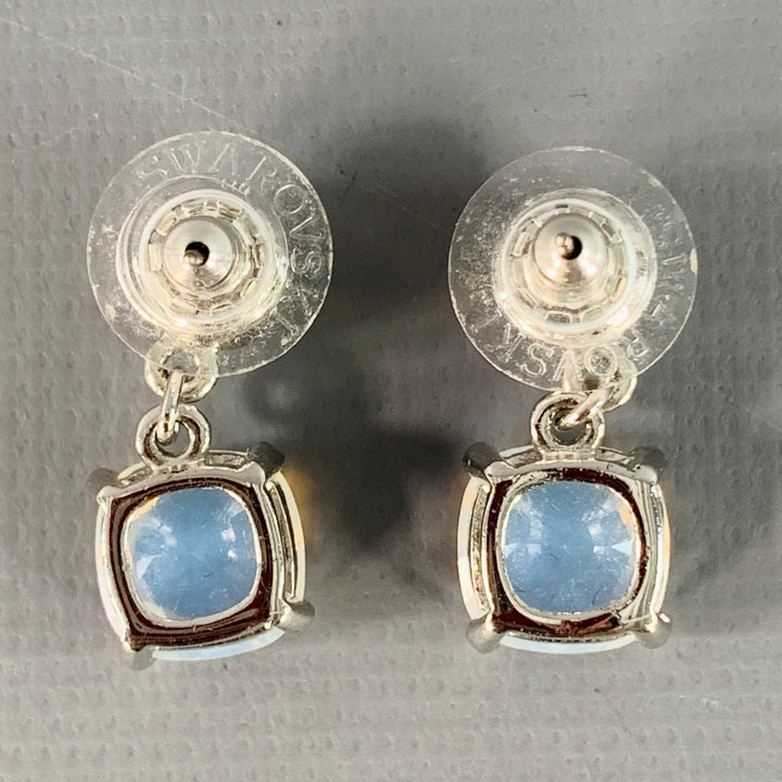 SWAROVSKI Silver Blue Crystal Post Earrings