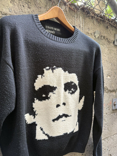 ENFANTS RICHES DEPRIMES FW2016 M Black White Knitted Wool Crew Neck Sweater