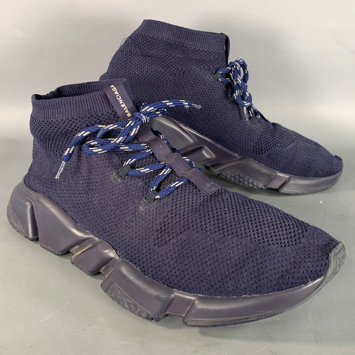 BALENCIAGA Size 12 Navy Mesh Runner Sneakers