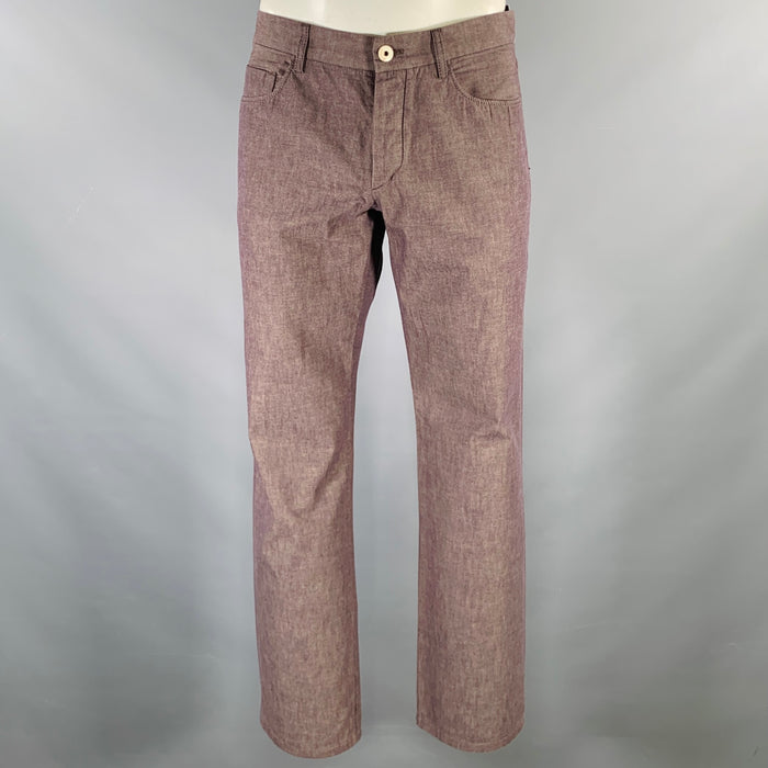 LORO PIANA Size 36 Purple Cotton Button Fly Casual Pants
