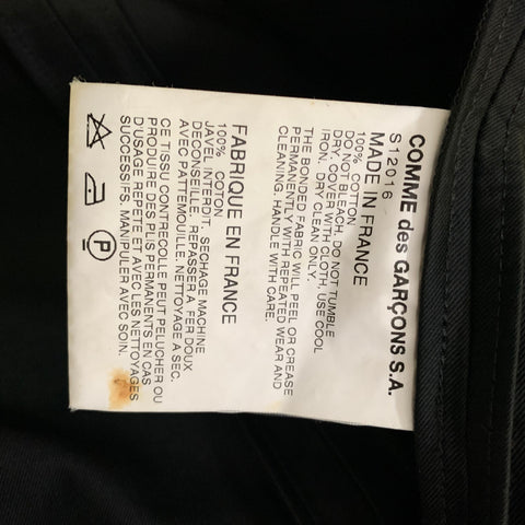 COMME des GARCONS SS2004 Size M Black Cotton Zip Up Jacket