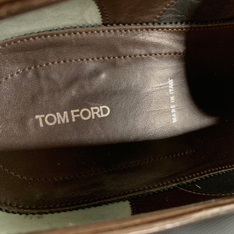 TOM FORD Size 10.5 Brown Leather Penny Loafers