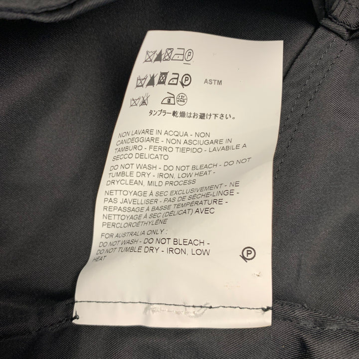 JIL SANDER Size 4 Black Polyester Silk Open Front Coat