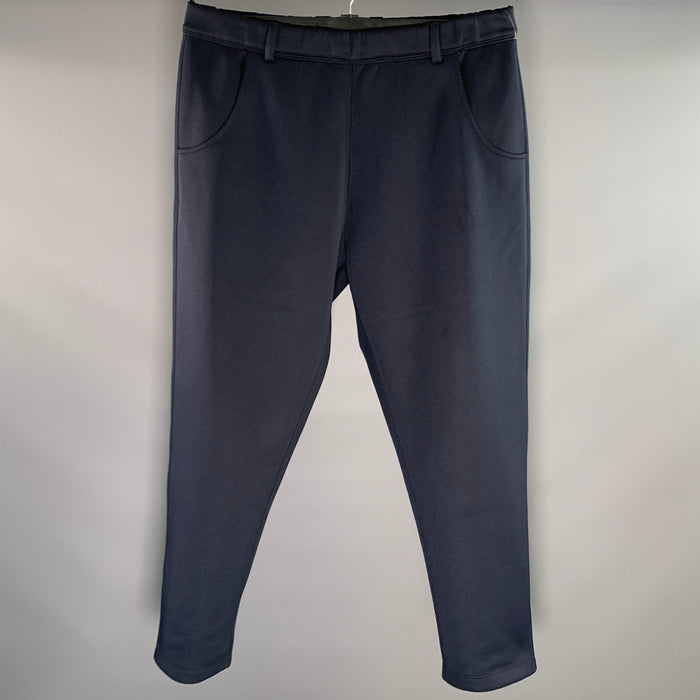 PRADA Size XL Navy Polyester Elastane Elastic Waistband Casual Pants