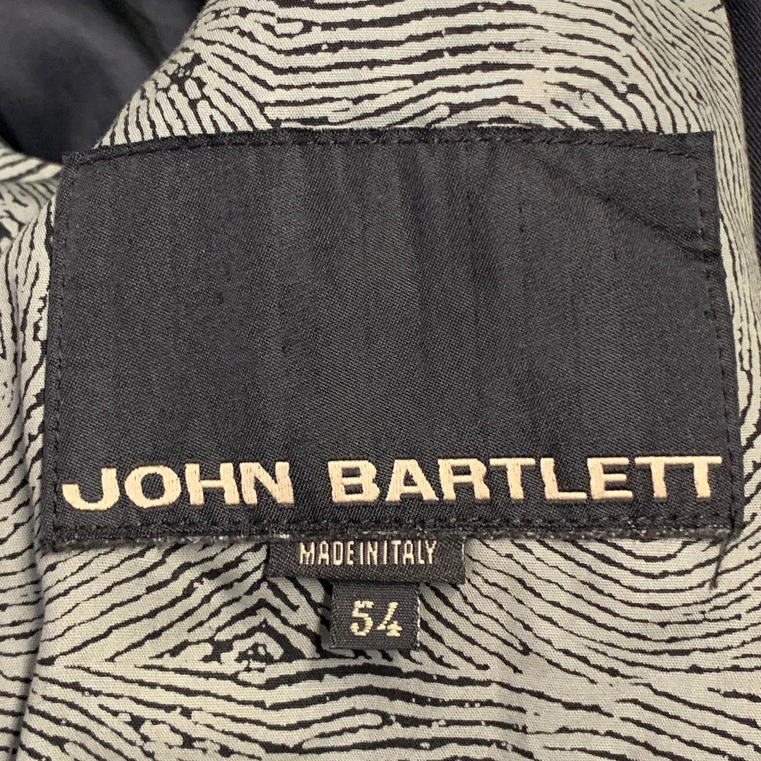 JOHN BARTLETT Size 44 Black Cotton Blend Twill Harness Zip Up Jacket