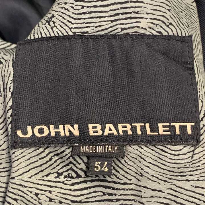 JOHN BARTLETT Size 44 Black Cotton Blend Twill Harness Zip Up Jacket
