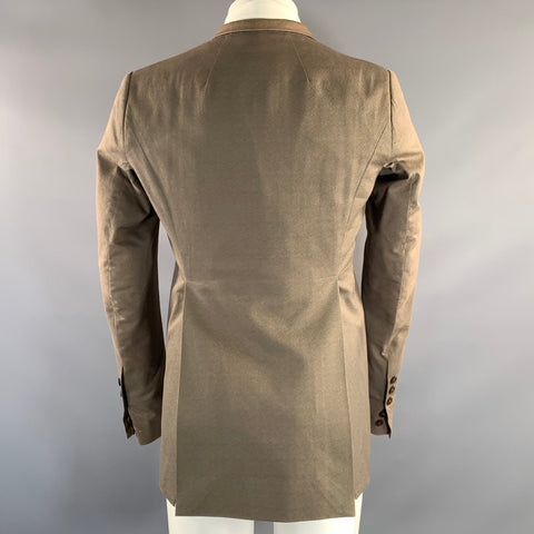 RICK OWENS SS2012 Chest Size 40 Khaki Cotton & Silk Notch Lapel Sport Coat