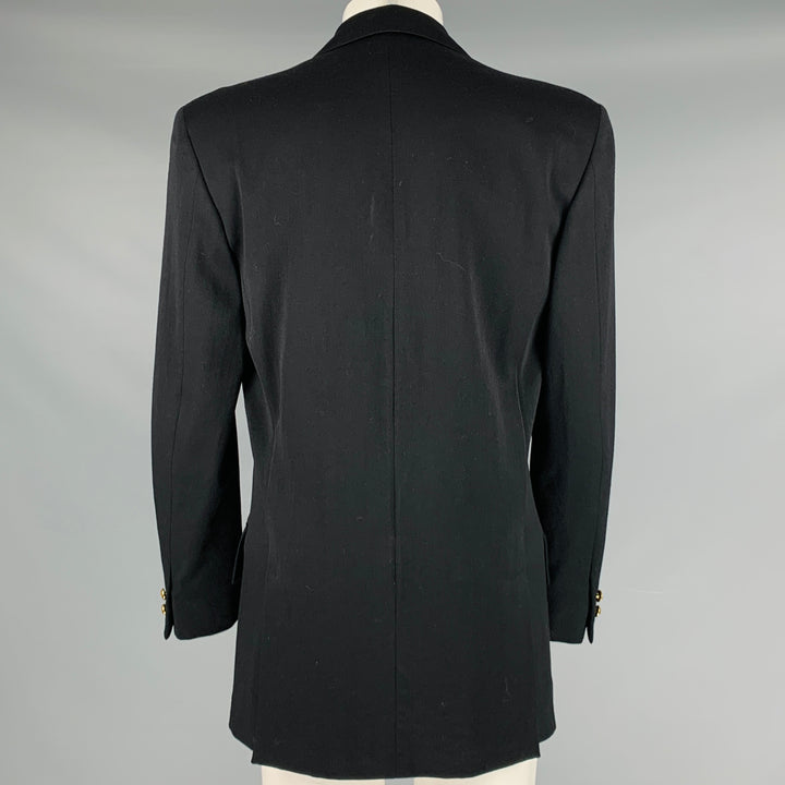 GIANNI VERSACE Size 40 Black Wool Single Breasted Jacket